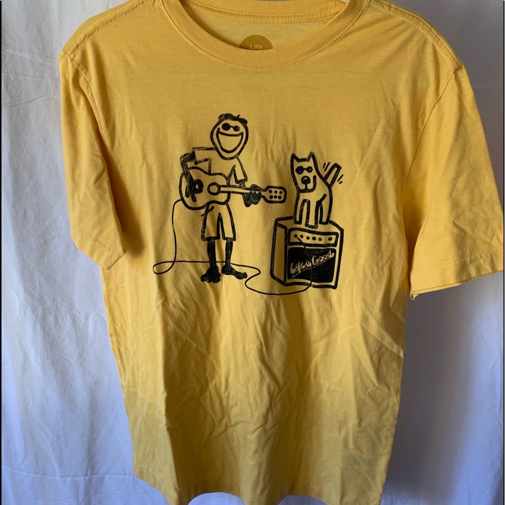 yellow life is good crusher tee shirt